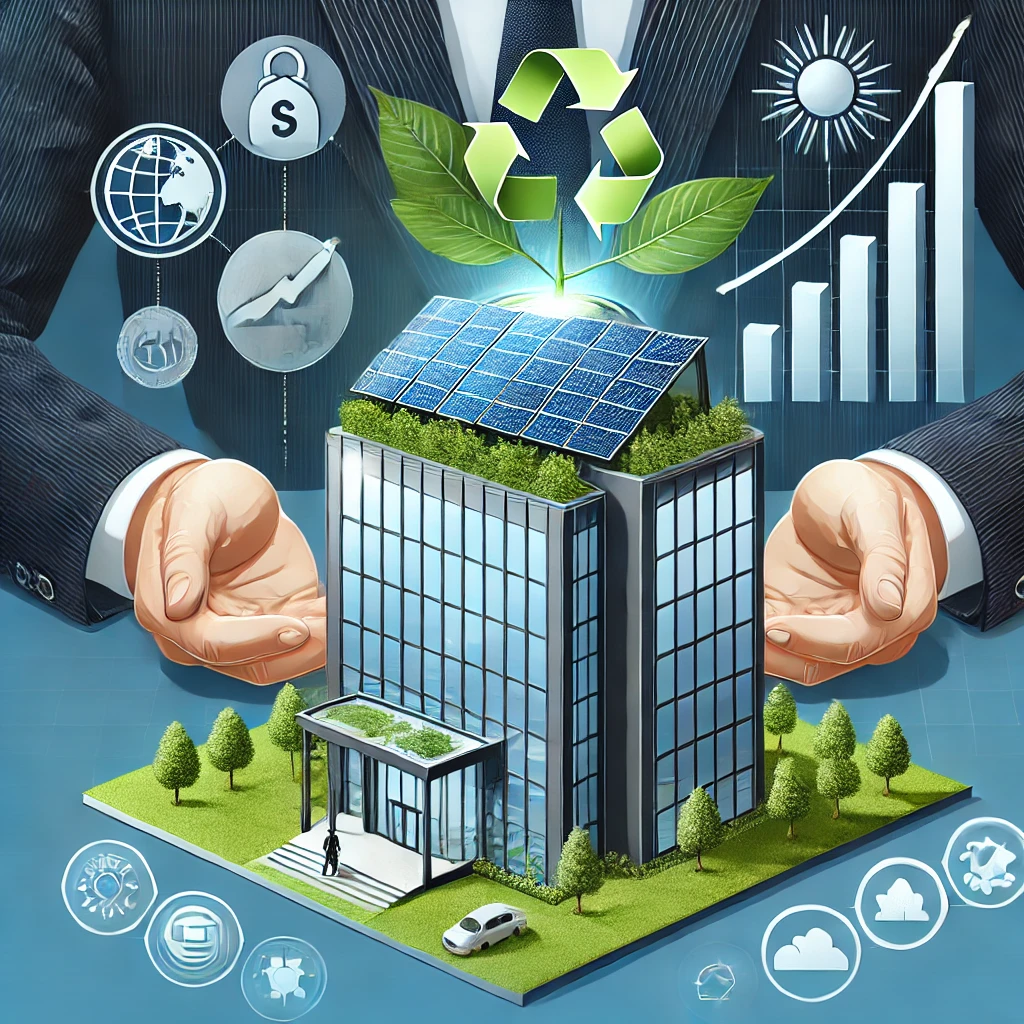 DALL·E-2025-03-13-12.38.18-A-highly-professional-and-corporate-style-illustration-of-a-small-and-medium-sized-enterprise-SME-embracing-sustainability.-The-SME-is-represented-b
